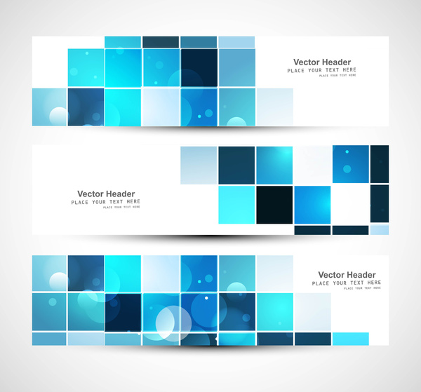 abstrakte glänzenden drei blauen Mosaik-Header Pfingstmontag Vektor