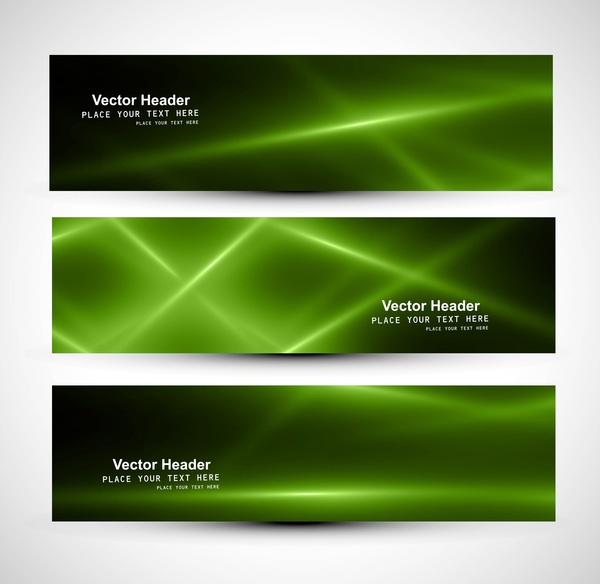parlak üç yeşil dalga başlığı whit vektör soyut