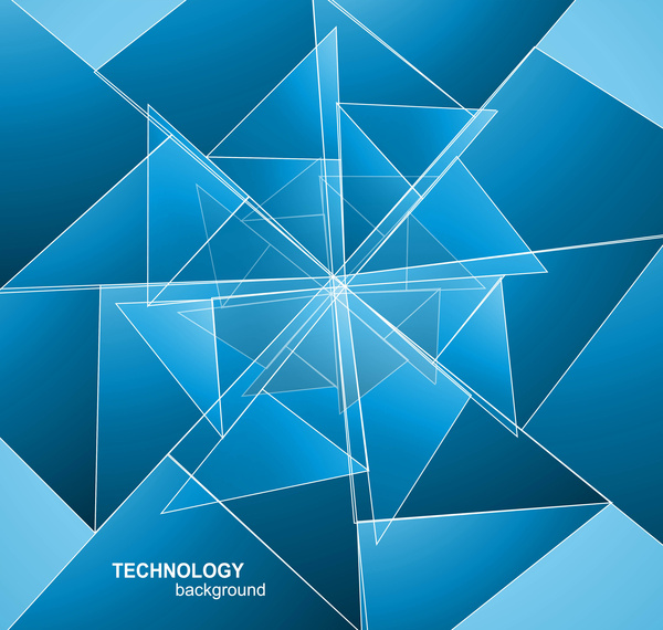 vector de fondo de onda colorida de tecnología con estilo abstracto azul