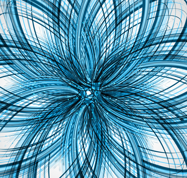 抽象的な技術カラフルなブルーの円ライン渦波数ベクトル