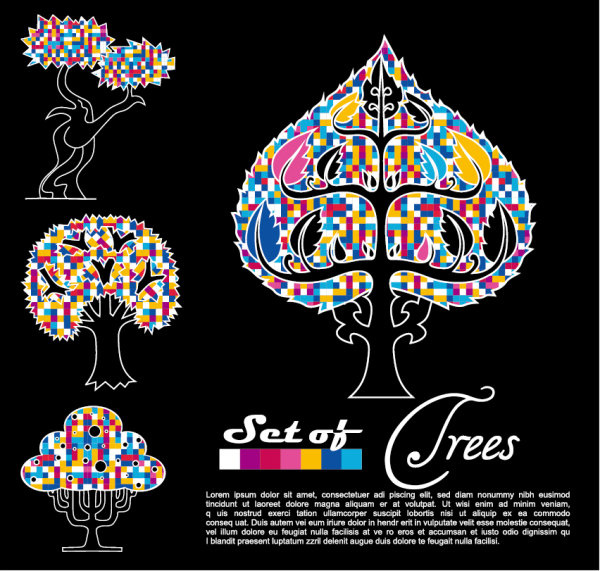 абстрактные деревья фон вектор