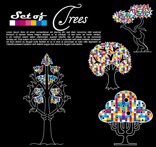 Abstract Trees Background Vector