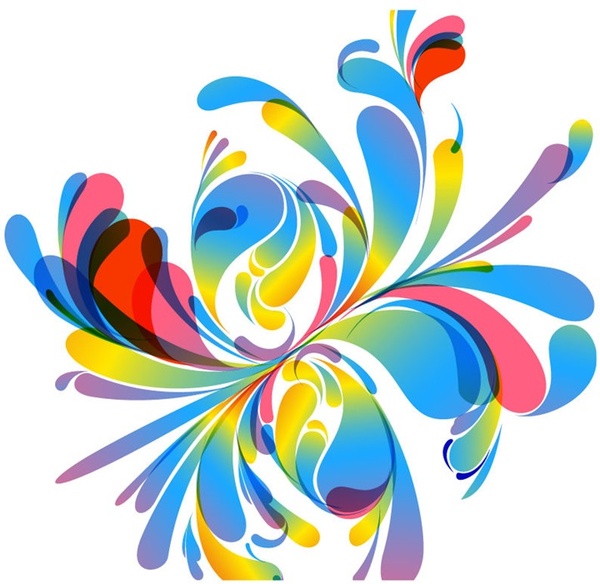 ilustrasi berwarna-warni desain floral vector abstrak