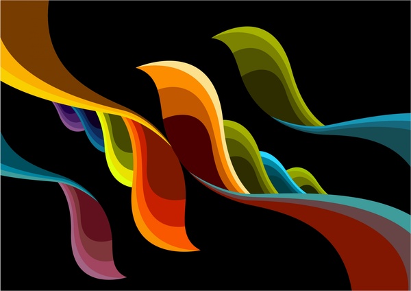 Abstract vector design coloré agitant illustration de chiffons