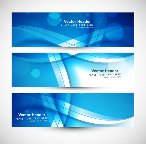Abstract Vector Header Business Background Beautiful Blue Wave Design