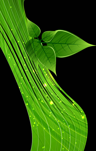 eco alam hijau hidup garis gelombang latar belakang vektor abstrak