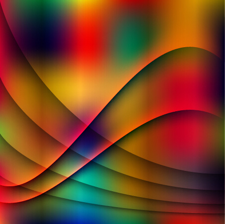 abstrak gelombang dengan mengaburkan vektor latar belakang warna-warni