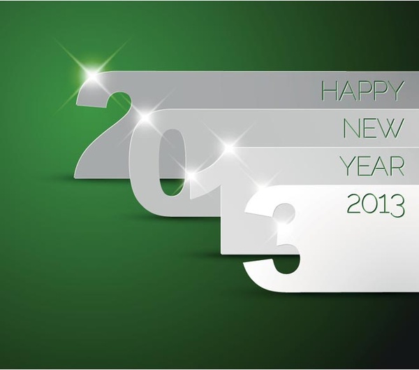 Resumen feliz nuevo year13 vector tarjeta blanca