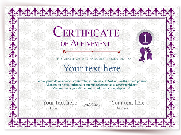ilustrasi sertifikat prestasi dengan gaya violet sketsa
