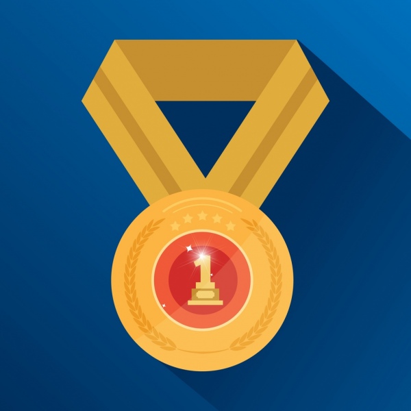 Leistung-Symbol glänzend goldene Medaille Dekoration