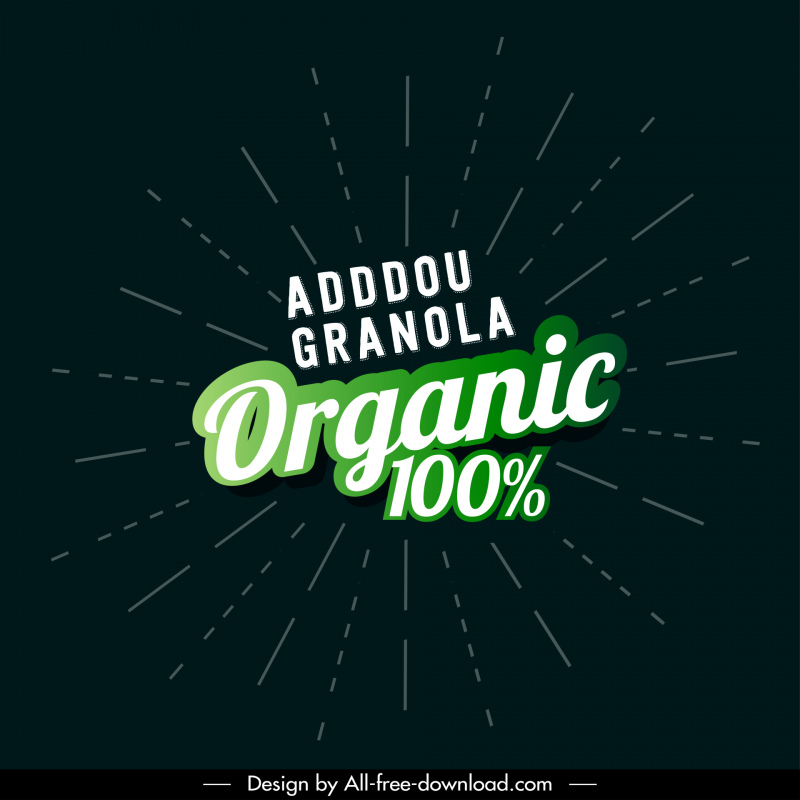 adddou гранола органическая реклама плакат динамические контрастные лучи тексты декор