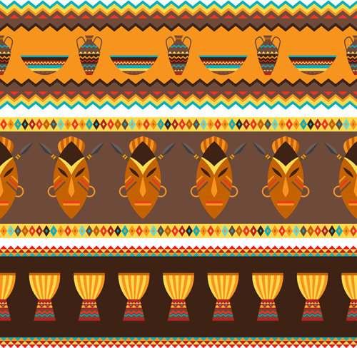 아프리카 스타일 원활한 벡터 패턴