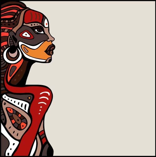 vetores de desenho de mulher africana