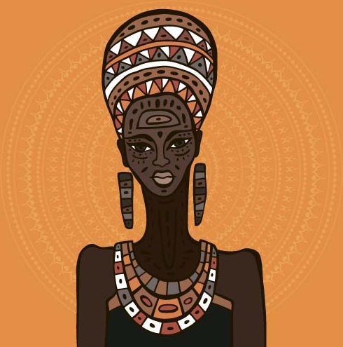 امرأة أفريقية تصميم المتجهات