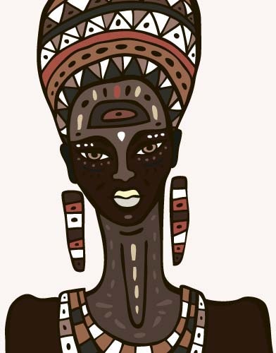 vectores de diseño de mujer africana