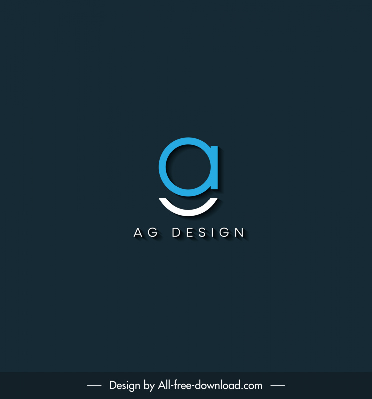 AG Logo Vorlage flach stilisierte Lächeln Texte Skizze