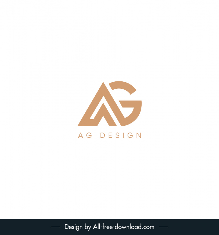 ag logotype desain teks bergaya modern yang elegan