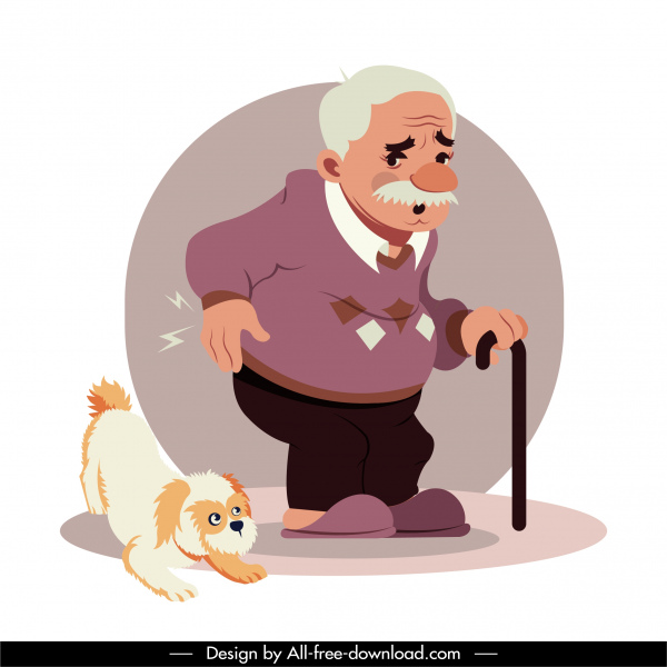 年齡 畫 老人 寵物 素描