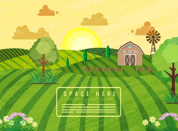 l'agricoltura allevamento sfondo campo hill magazzino sole icone