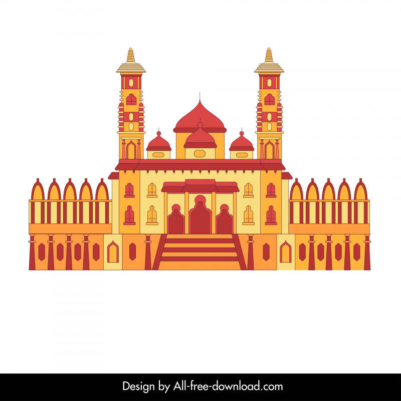 Ikon bangunan Ahmedabad desain simetris klasik yang elegan