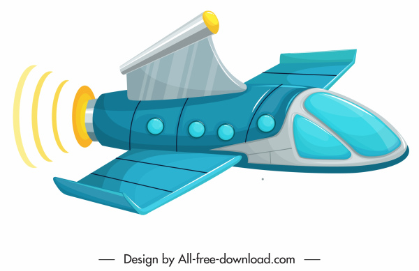 Flugzeugsymbol farbig Moderne 3D-Form