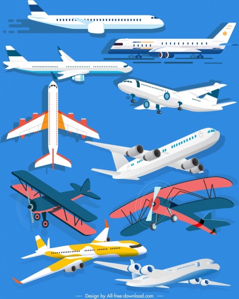 pesawat ikon model classic modern sketsa