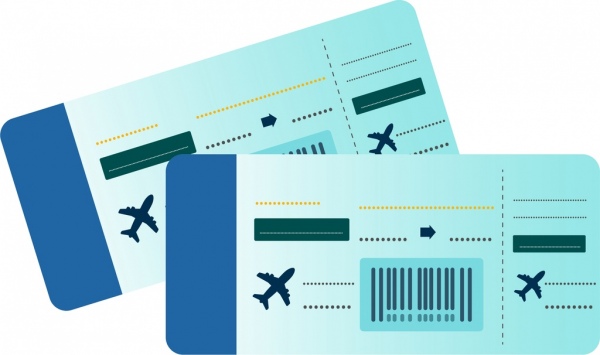 飛機票圖標水准矩形設計剪影草圖