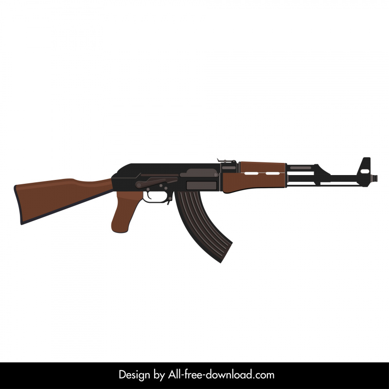 Ak47 Icon Modern Flat Sketch