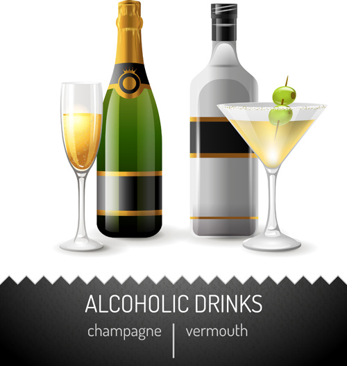 bebidas alcoólicas elementos de design vetorial
