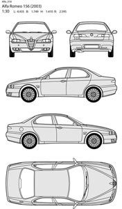 Alfa romeo автомобилей все стороны план вектор