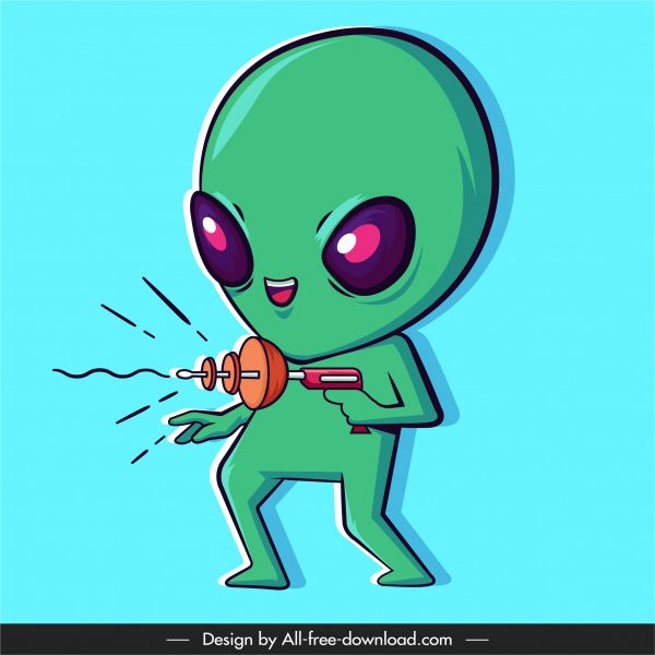 Alien Icon Funny Cartoon Character Sketch-vector Icon-free Vector Free  Download