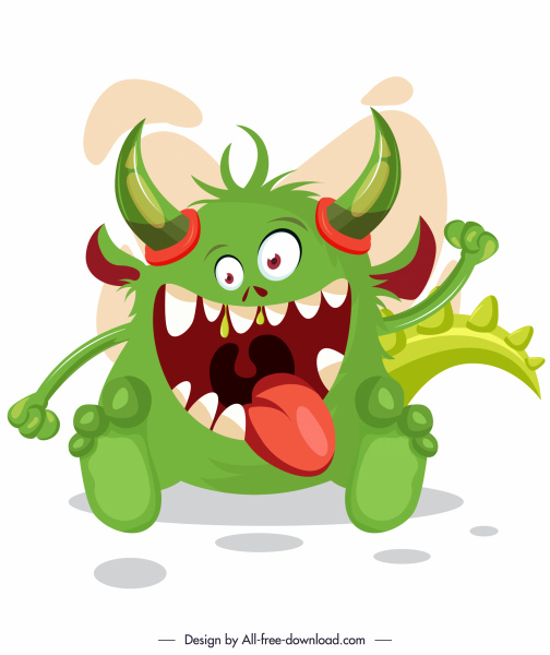 Alien Monster Icon Funny Cartoon Character Colorful Design -2