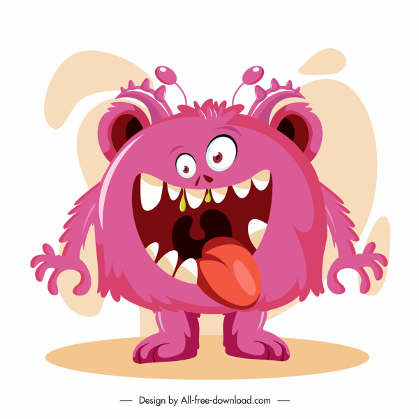 Alien Monster Symbol lustige Emotion Skizze Cartoon-Charakter