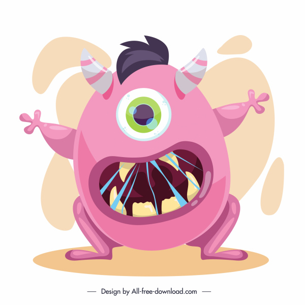 ícone monstro alienígena assustador desenho animado esboço personagem