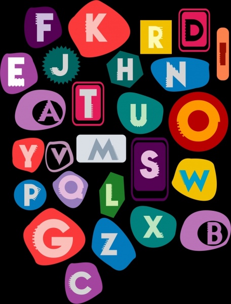 isolamento de textos capital colorido alfabeto pano de fundo