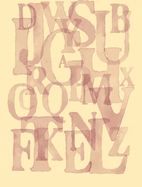 design rétro alphabet fond textes artistique mise en page