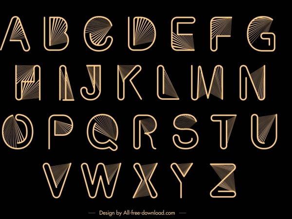 alfabe arka plan siyah sarı düz ışınları dekor