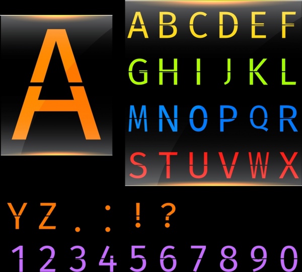 décoration de textes capitaux coloré fond alphabet