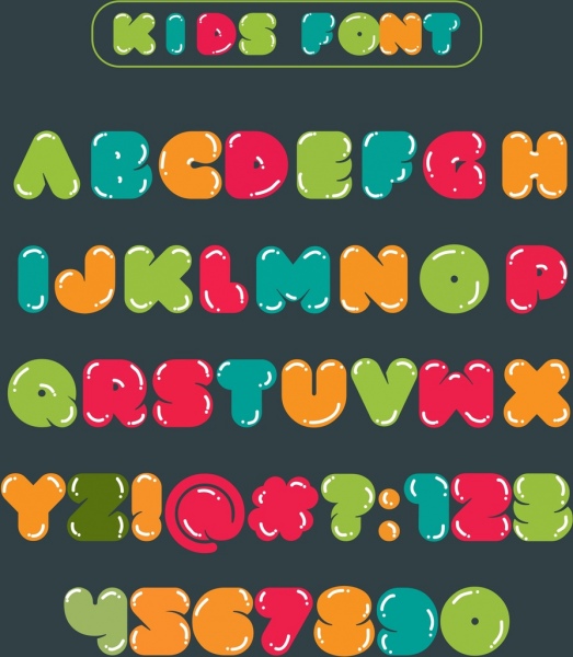 Fundo colorido alfabeto decoração de textos engraçados