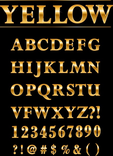 알파벳 배경 빛나는 노란색 디자인