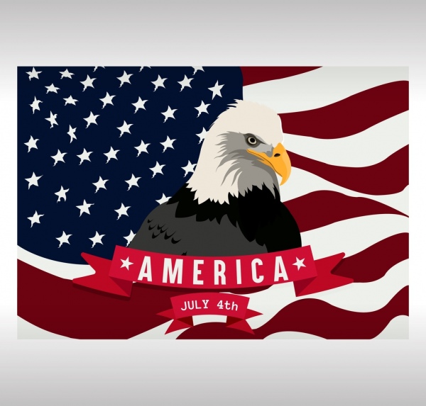 Amerika Fahne Flagge Adler Symbole Dekor