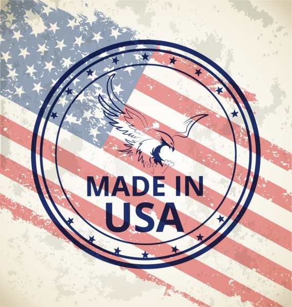 Америка штампа шаблон флага орел декор ретро дизайн
