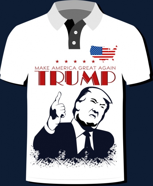 Америка tshirt шаблон лозунг президента флаг значки украшения