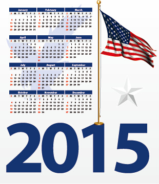 Amerikan bayrağı ve calendar15 vektör