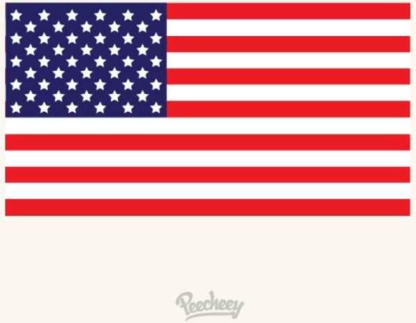 アメリカの国旗のフラット デザイン