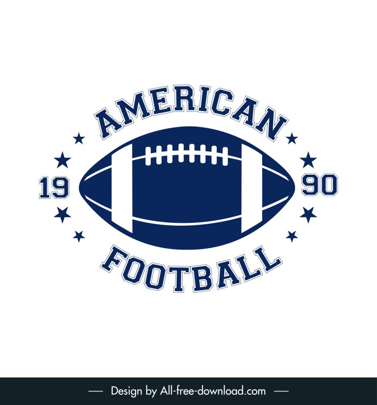   logotipo da liga de futebol americano esboço de bola de estrelas simétricas