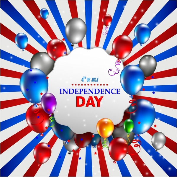 Американский день независимости фон с воздушными шарами