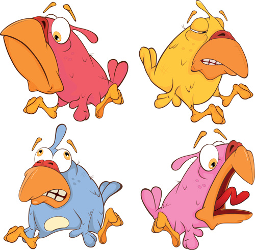 diseño de vectores de aves de dibujos animados divertido