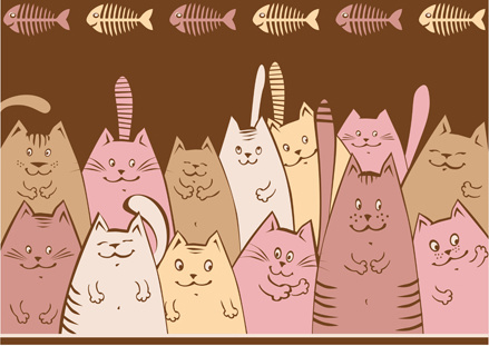 gatos de dibujos animados divertido vector diseño