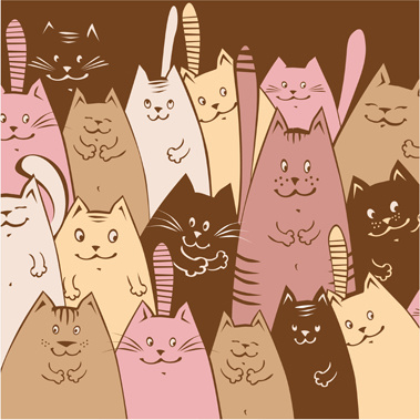 gatos de dibujos animados divertido vector diseño